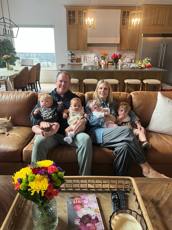 Tom Freeman at home with family and his grandchildren