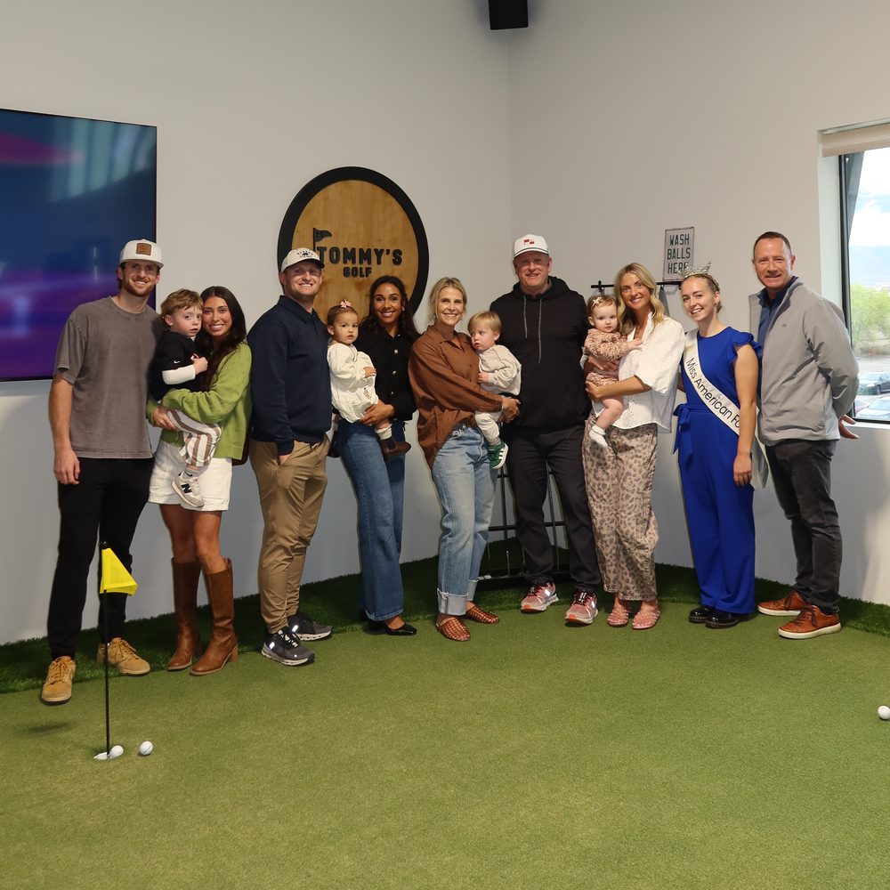Tom Freeman with family and friends at the lounge's opening